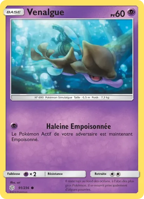 Carte Pokémon Venalgue 091/236, extension Éclipse Cosmique