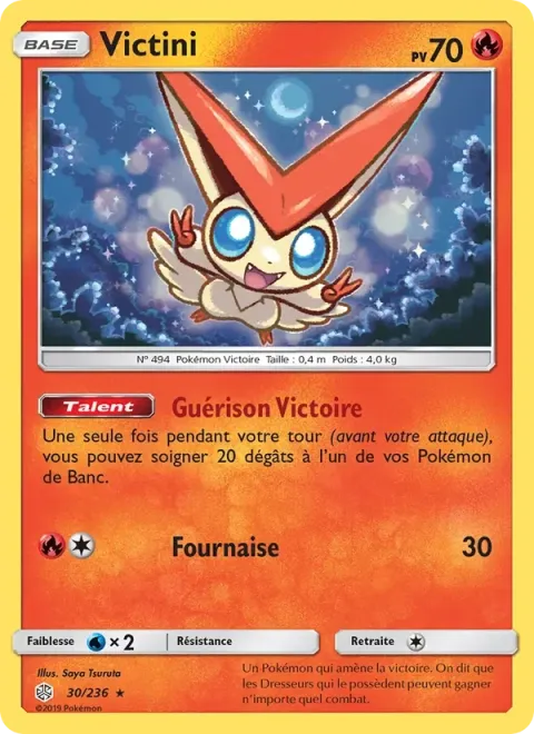 Carte Pokémon Victini 030/236, extension Éclipse Cosmique