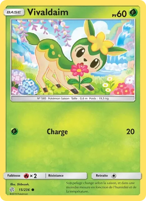 Carte Pokémon Vivaldaim 015/236, extension Éclipse Cosmique