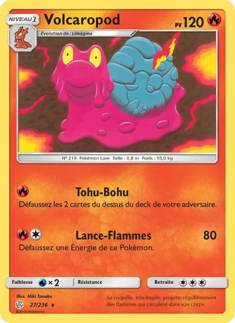 Carte Pokémon Volcaropod 027/236, extension Éclipse Cosmique