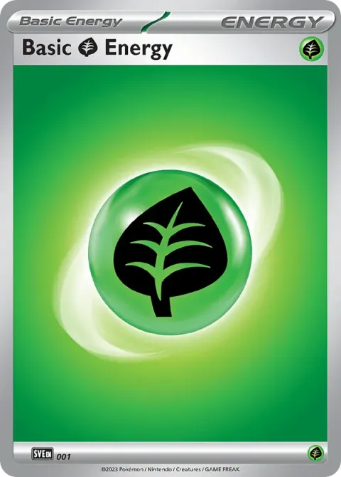 Carte Pokémon Énergie Plante 001/024, extension Écarlate et Violet Énergie