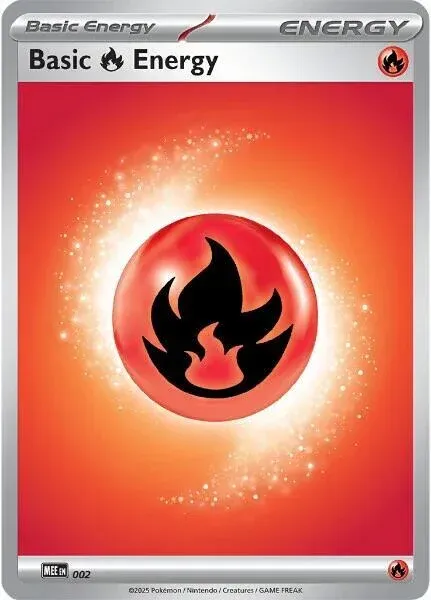 Carte Pokémon Énergie Feu 002/016, extension Méga-Évolution Énergie