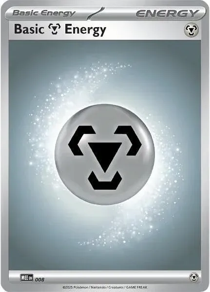 Carte Pokémon Énergie Métal 008/016, extension Méga-Évolution Énergie