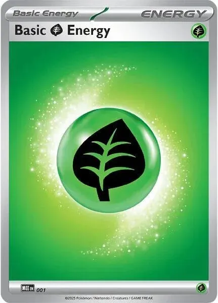 Carte Pokémon Énergie Plante 001/016, extension Méga-Évolution Énergie