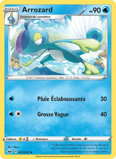 Carte Pokémon Arrozard 057/202, extension Épée et Bouclier