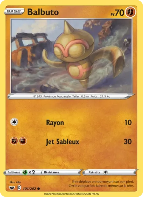 Carte Pokémon Balbuto 101/202, extension Épée et Bouclier
