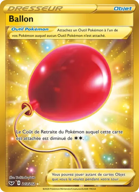 Carte Pokémon Ballon 213/202, extension Épée et Bouclier
