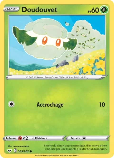 Carte Pokémon Doudouvet 005/202, extension Épée et Bouclier
