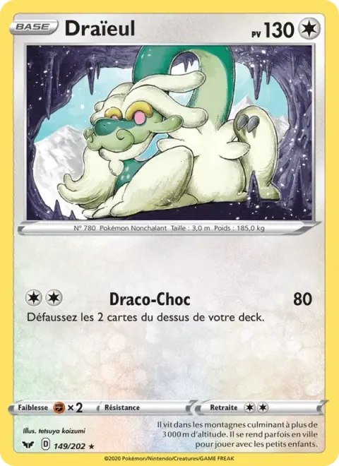 Carte Pokémon Draïeul 149/202, extension Épée et Bouclier