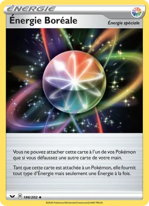 Carte Pokémon Énergie Boréale 186/202, extension Épée et Bouclier