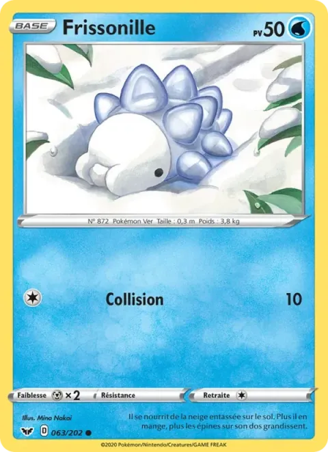 Carte Pokémon Frissonille 063/202, extension Épée et Bouclier