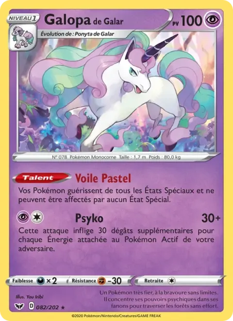 Carte Pokémon Galopa de Galar 082/202, extension Épée et Bouclier