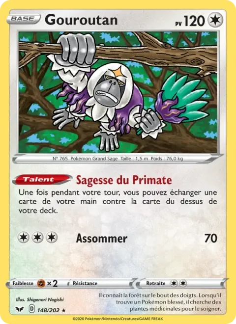 Carte Pokémon Gouroutan 148/202, extension Épée et Bouclier