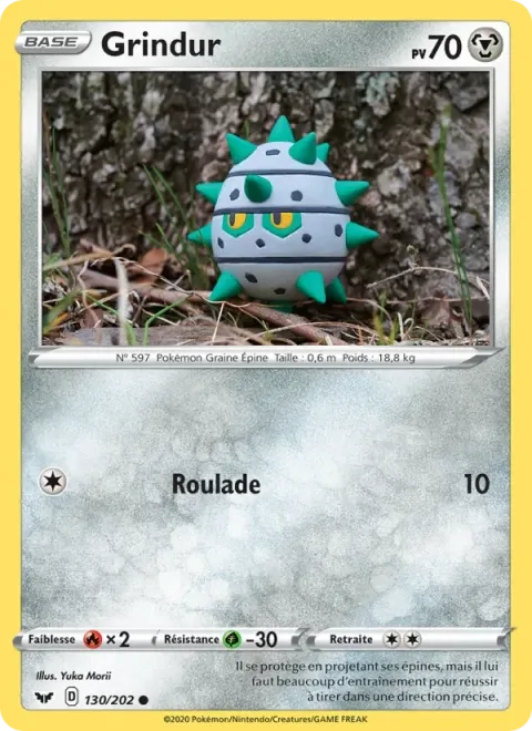Carte Pokémon Grindur 130/202, extension Épée et Bouclier