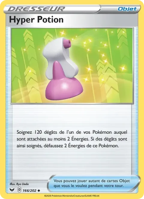 Carte Pokémon Hyper Potion 166/202, extension Épée et Bouclier