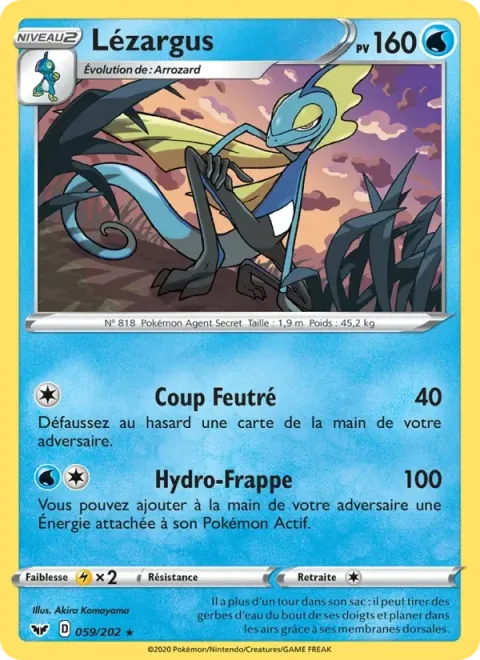 Carte Pokémon Lézargus 059/202, extension Épée et Bouclier
