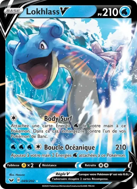 Carte Pokémon Lokhlass V 049/202, extension Épée et Bouclier