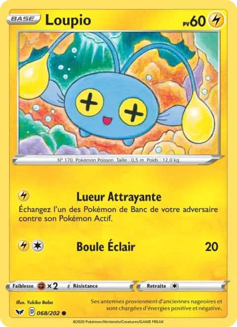 Carte Pokémon Loupio 068/202, extension Épée et Bouclier