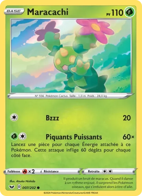 Carte Pokémon Maracachi 007/202, extension Épée et Bouclier