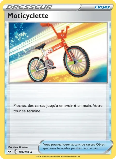 Carte Pokémon Moticyclette 181/202, extension Épée et Bouclier