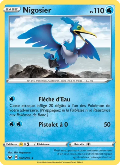 Carte Pokémon Nigosier 062/202, extension Épée et Bouclier