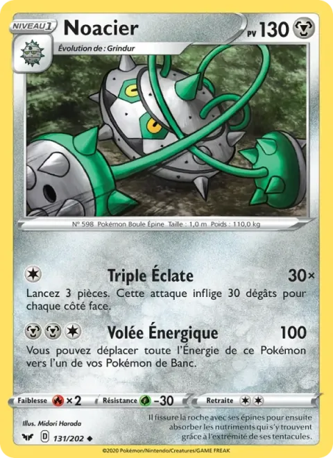 Carte Pokémon Noacier 131/202, extension Épée et Bouclier