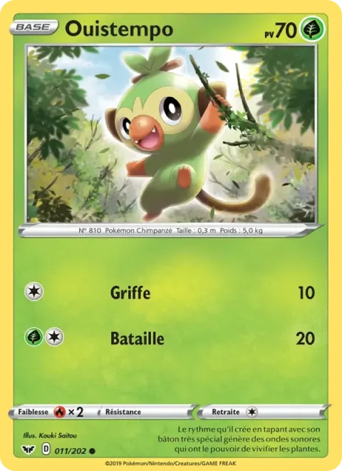 Carte Pokémon Ouistempo 011/202, extension Épée et Bouclier