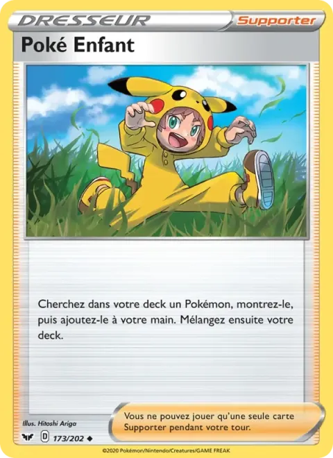 Carte Pokémon Poké Enfant 173/202, extension Épée et Bouclier