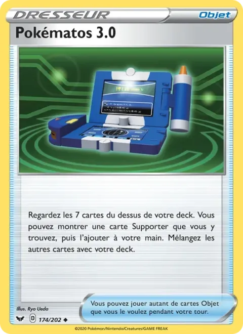 Carte Pokémon Pokématos 3.0 174/202, extension Épée et Bouclier