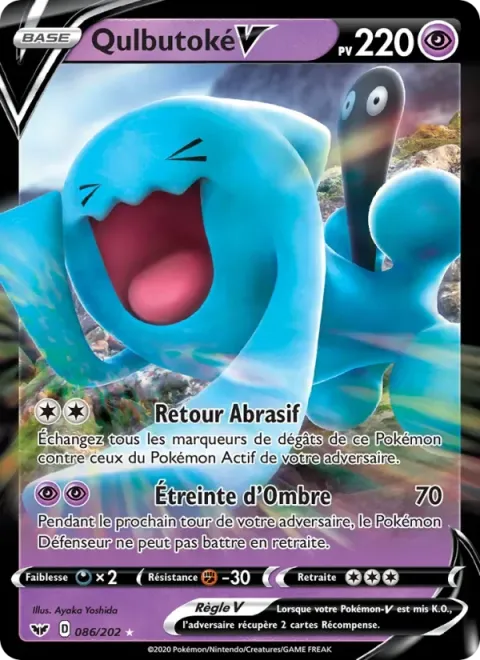 Carte Pokémon Qulbutoké V 086/202, extension Épée et Bouclier