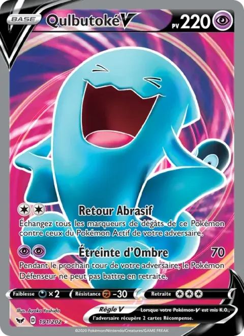 Carte Pokémon Qulbutoké V 191/202, extension Épée et Bouclier