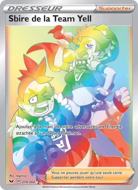 Carte Pokémon Sbire de la Team Yell 210/202, extension Épée et Bouclier