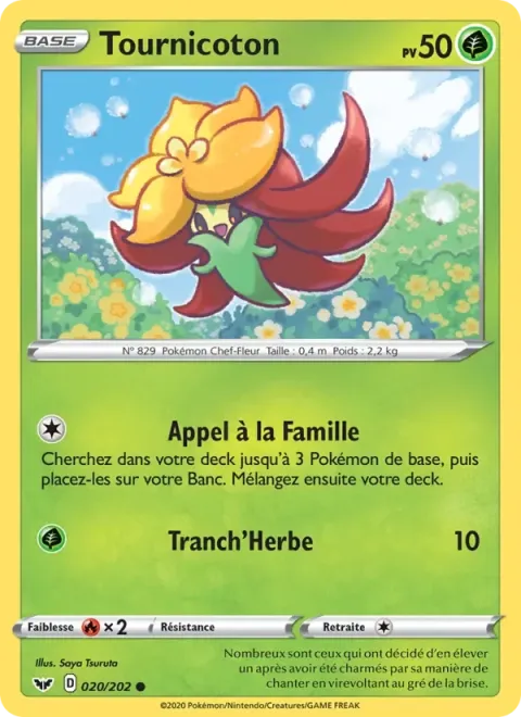 Carte Pokémon Tournicoton 020/202, extension Épée et Bouclier