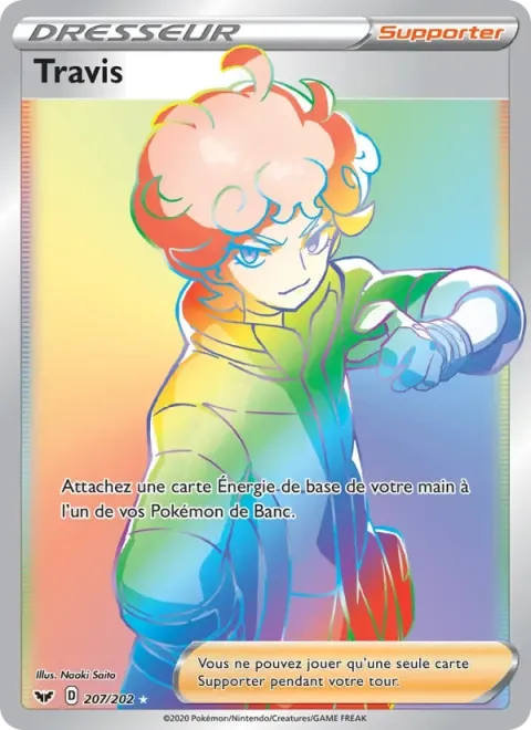 Carte Pokémon Travis 207/202, extension Épée et Bouclier