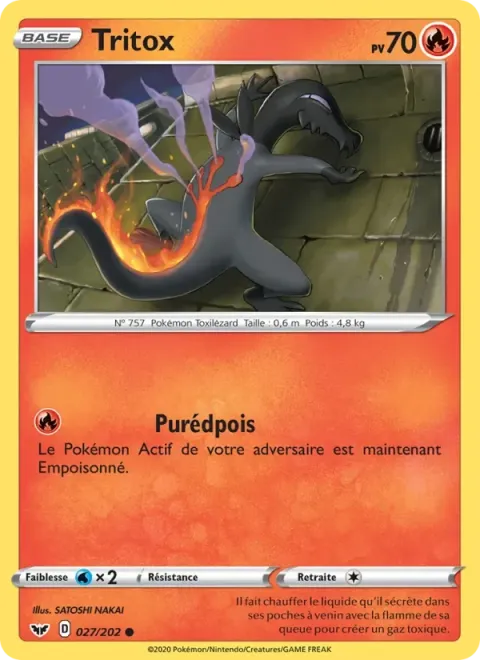 Carte Pokémon Tritox 027/202, extension Épée et Bouclier