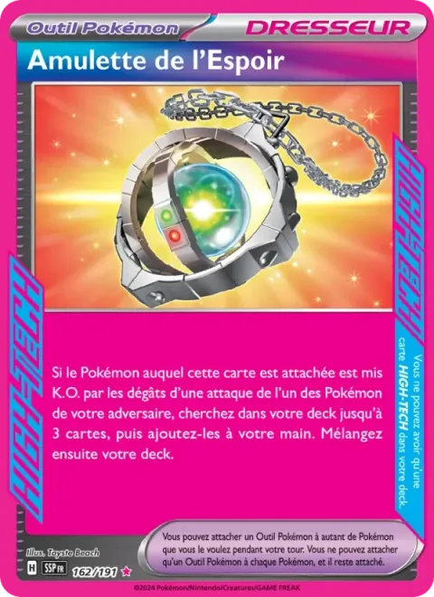 Carte Pokémon Amulette de l’Espoir 162/191, extension Étincelles Déferlantes