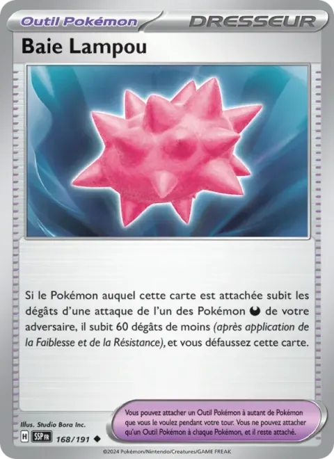 Carte Pokémon Baie Lampou 168/191, extension Étincelles Déferlantes