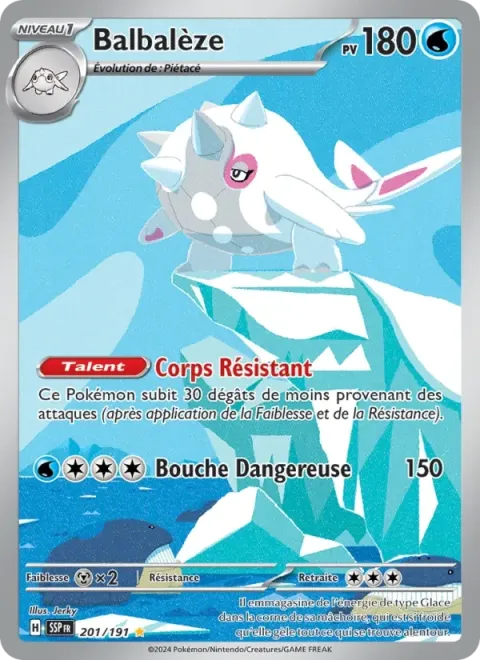 Carte Pokémon Balbalèze 201/191, extension Étincelles Déferlantes