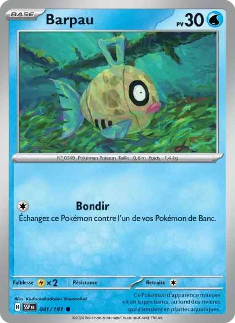 Carte Pokémon Barpau 041/191, extension Étincelles Déferlantes
