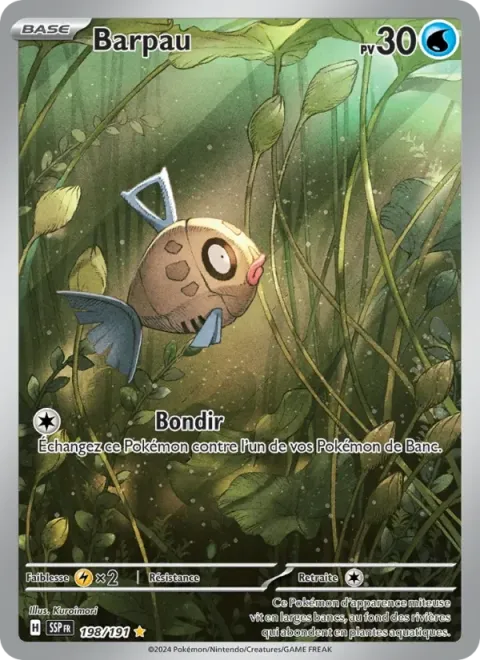 Carte Pokémon Barpau 198/191, extension Étincelles Déferlantes