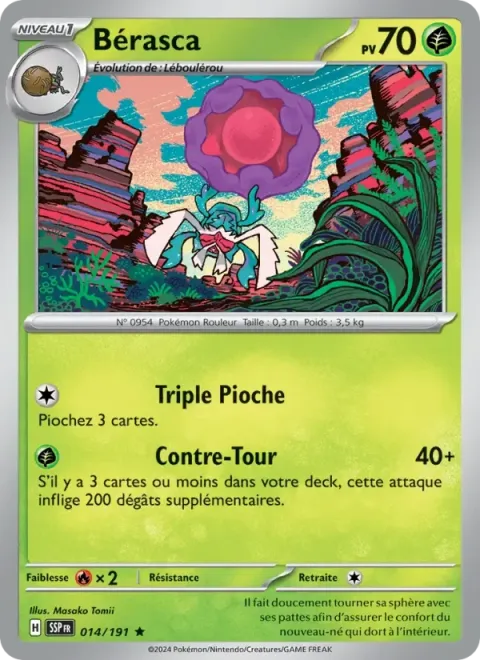 Carte Pokémon Bérasca 014/191, extension Étincelles Déferlantes