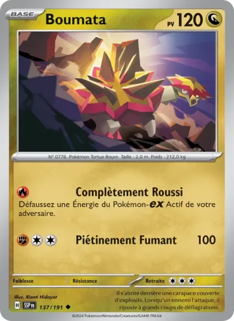 Carte Pokémon Boumata 137/191, extension Étincelles Déferlantes