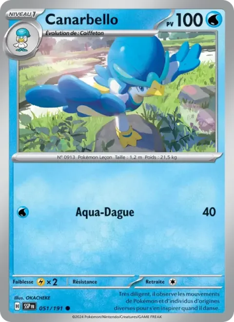 Carte Pokémon Canarbello 051/191, extension Étincelles Déferlantes