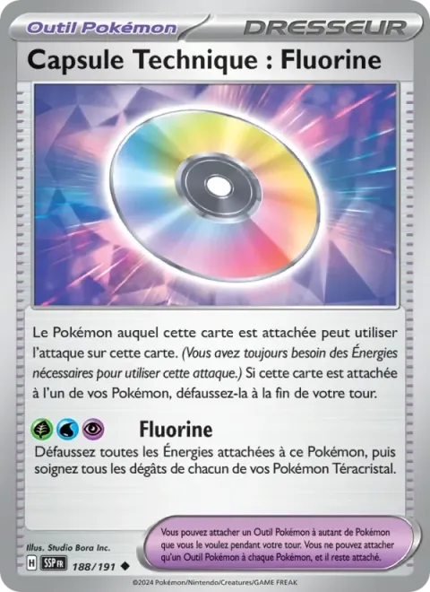 Carte Pokémon Capsule Technique : Fluorine 188/191, extension Étincelles Déferlantes