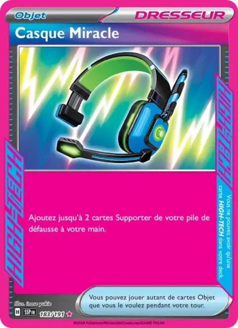 Carte Pokémon Casque Miracle 183/191, extension Étincelles Déferlantes