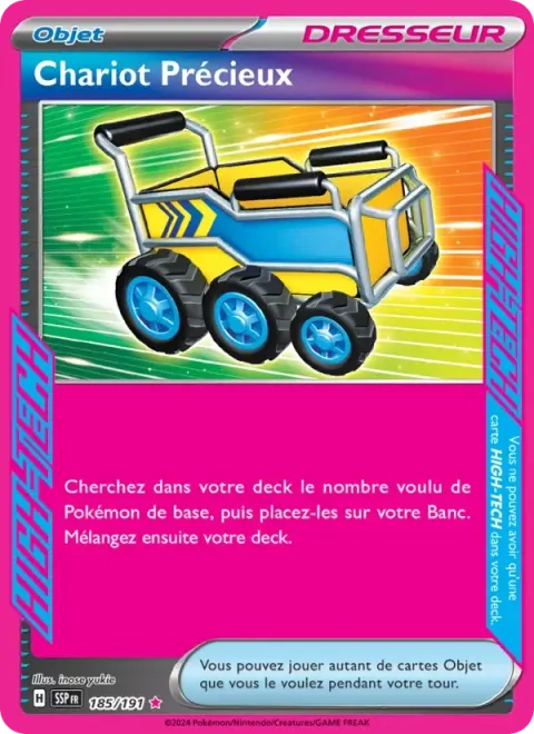 Carte Pokémon Chariot Précieux 185/191, extension Étincelles Déferlantes