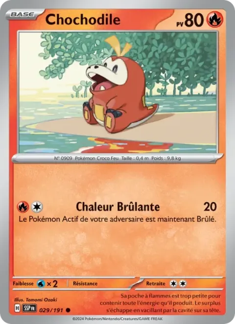 Carte Pokémon Chochodile 029/191, extension Étincelles Déferlantes