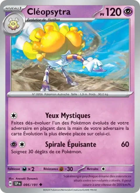 Carte Pokémon Cléopsytra 095/191, extension Étincelles Déferlantes