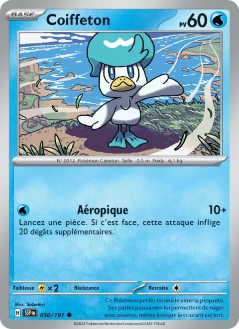 Carte Pokémon Coiffeton 050/191, extension Étincelles Déferlantes