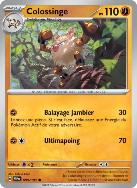 Carte Pokémon Colossinge 099/191, extension Étincelles Déferlantes